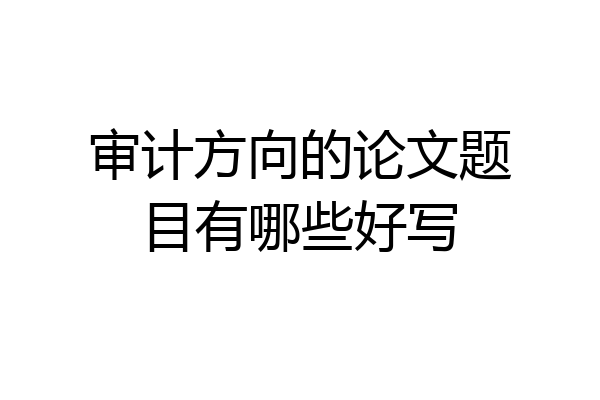 审计方向的论文题目有哪些好写