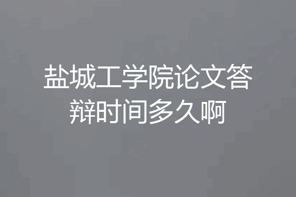 盐城工学院论文答辩时间多久啊