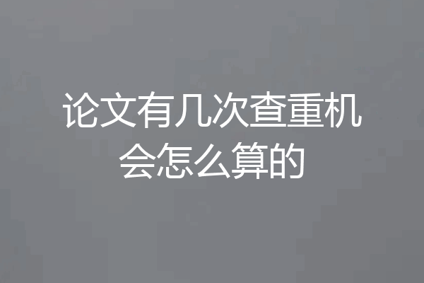 论文有几次查重机会怎么算的
