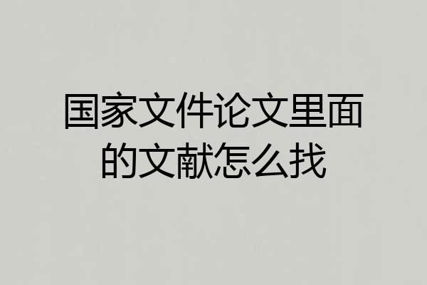 国家文件论文里面的文献怎么找
