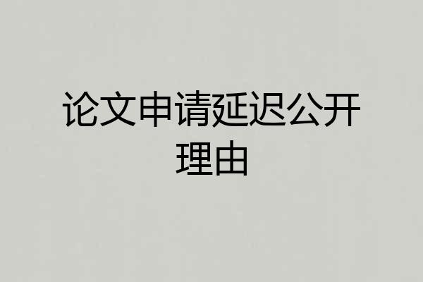 论文申请延迟公开理由