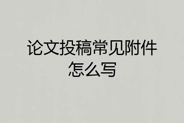 论文投稿常见附件怎么写