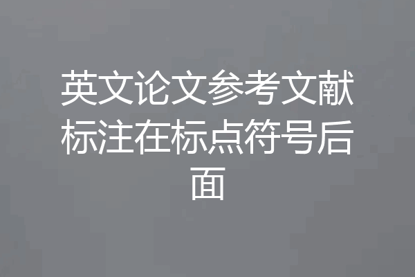 英文论文参考文献标注在标点符号后面