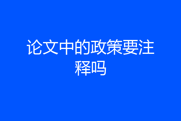 论文中的政策要注释吗