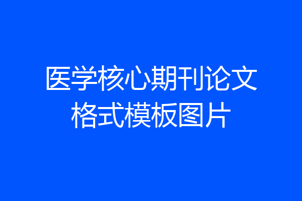 医学核心期刊论文格式模板图片