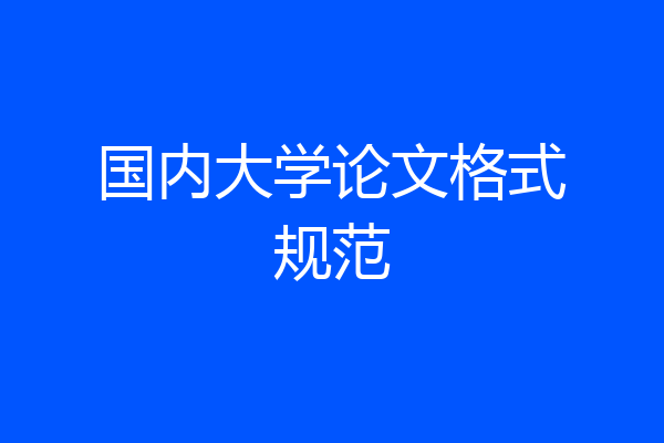 国内大学论文格式规范