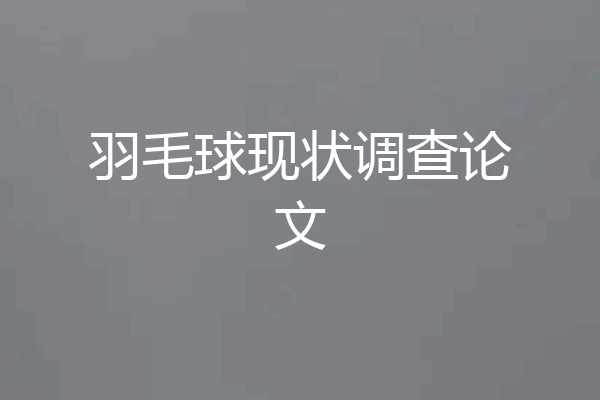 羽毛球现状调查论文