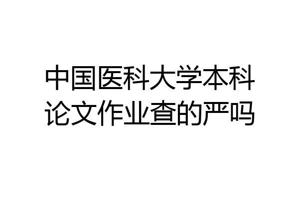 中国医科大学本科论文作业查的严吗