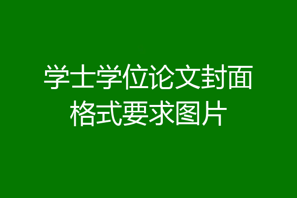 学士学位论文封面格式要求图片