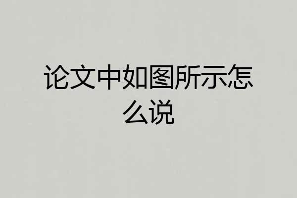 论文中如图所示怎么说