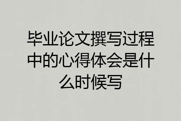毕业论文撰写过程中的心得体会是什么时候写
