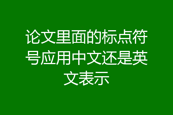 论文里面的标点符号应用中文还是英文表示