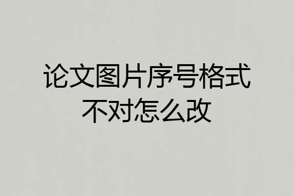 论文图片序号格式不对怎么改