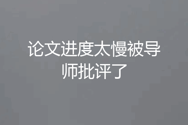论文进度太慢被导师批评了