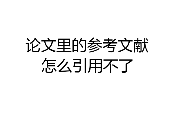 论文里的参考文献怎么引用不了