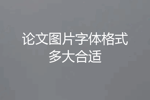 论文图片字体格式多大合适