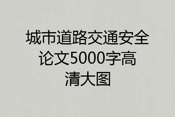 城市道路交通安全论文5000字高清大图