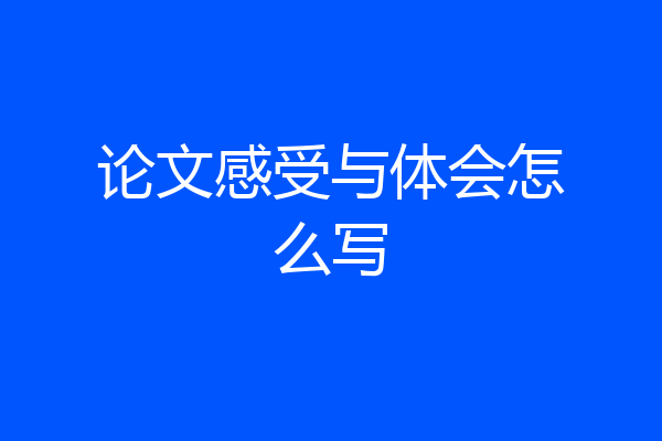 论文感受与体会怎么写