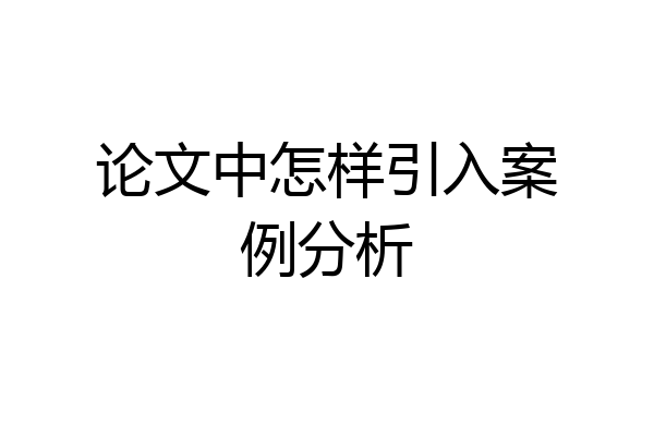论文中怎样引入案例分析