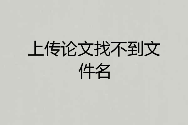 上传论文找不到文件名