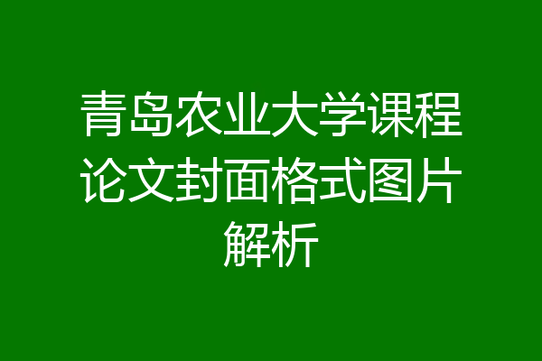 青岛农业大学课程论文封面格式图片解析