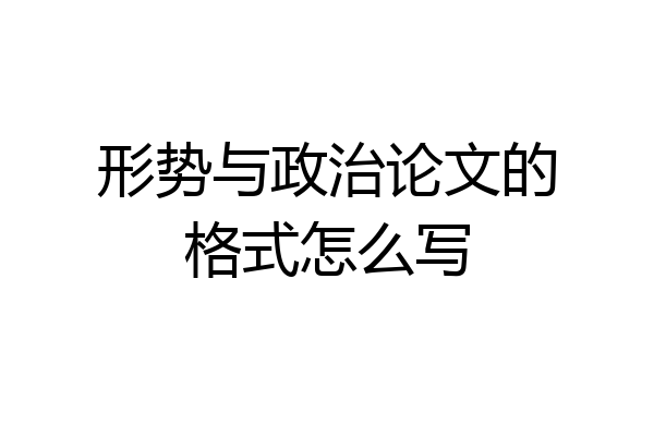 形势与政治论文的格式怎么写