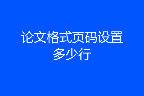 论文格式页码设置多少行