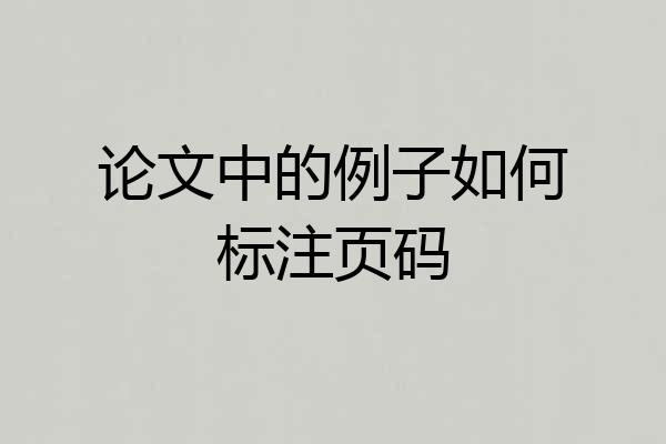 论文中的例子如何标注页码