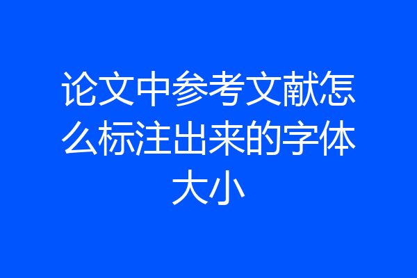 论文中参考文献怎么标注出来的字体大小