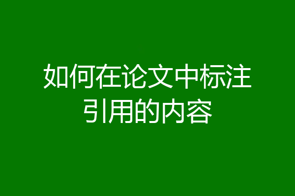 如何在论文中标注引用的内容