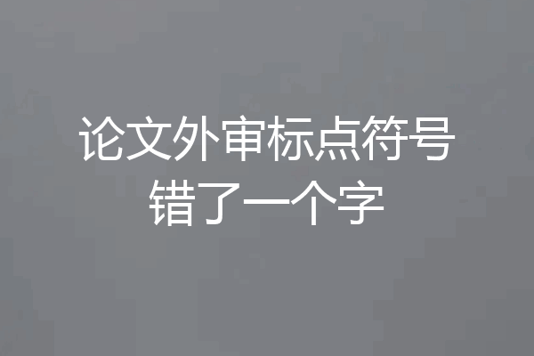 论文外审标点符号错了一个字