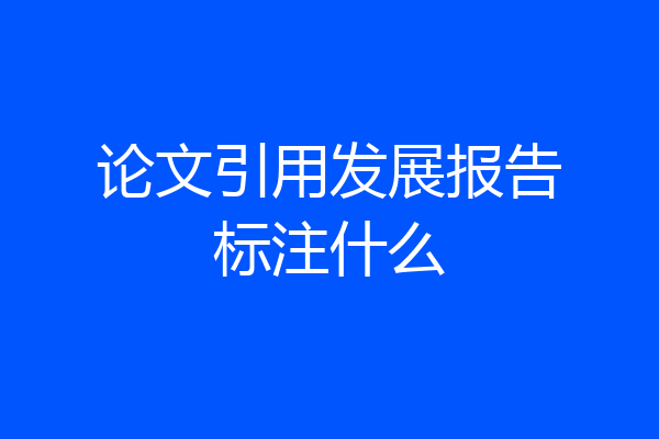 论文引用发展报告标注什么