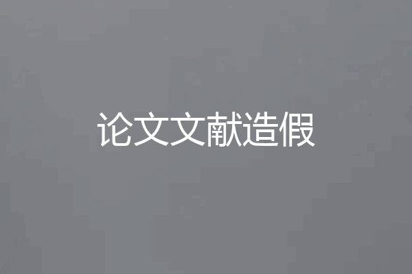 论文文献造假