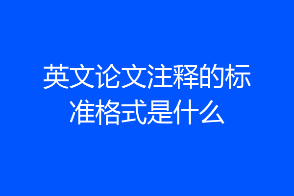 英文论文注释的标准格式是什么