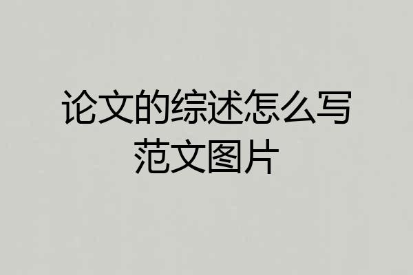 论文的综述怎么写范文图片