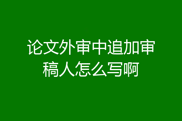 论文外审中追加审稿人怎么写啊