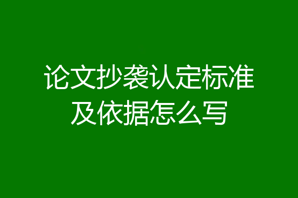 论文抄袭认定标准及依据怎么写