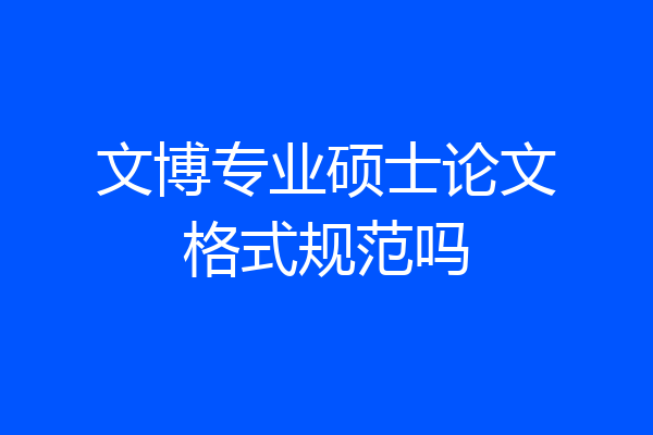 文博专业硕士论文格式规范吗