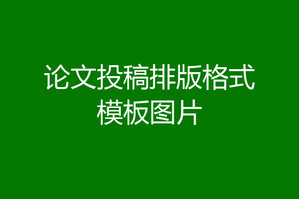 论文投稿排版格式模板图片