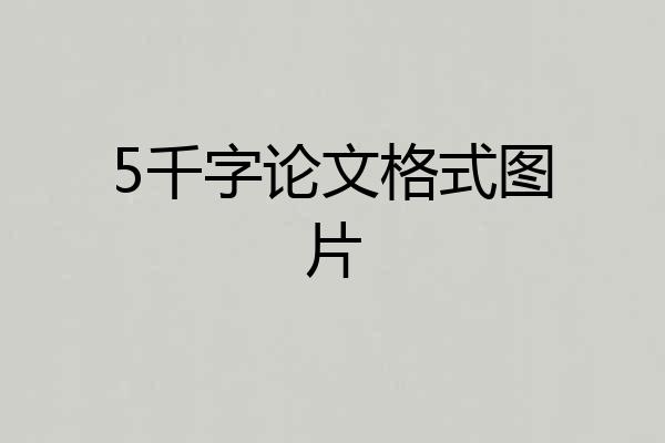 5千字论文格式图片