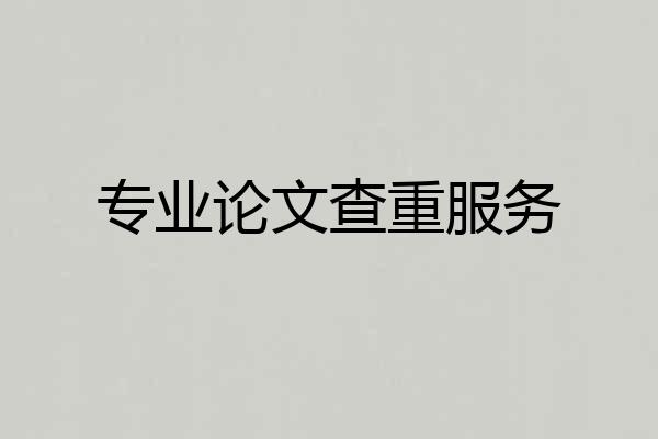 专业论文查重服务