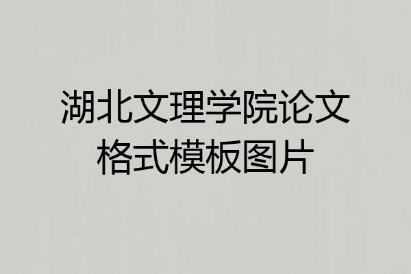 湖北文理学院论文格式模板图片