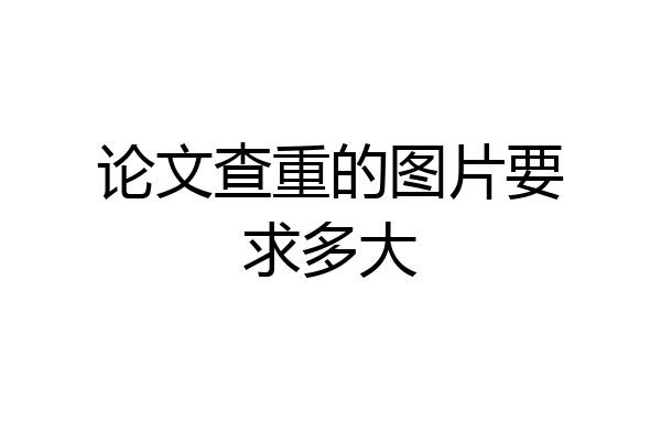 论文查重的图片要求多大