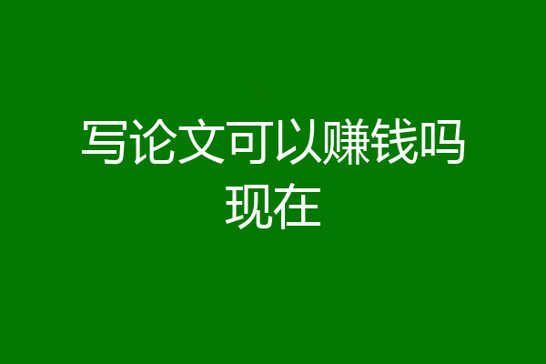 写论文可以赚钱吗现在