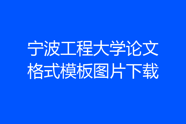 宁波工程大学论文格式模板图片下载