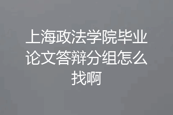 上海政法学院毕业论文答辩分组怎么找啊