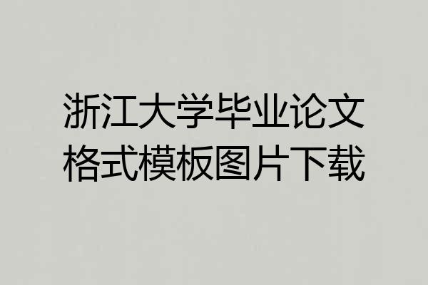 浙江大学毕业论文格式模板图片下载