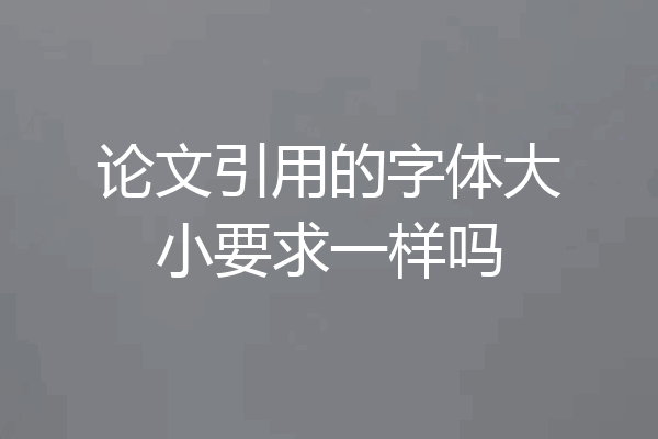 论文引用的字体大小要求一样吗