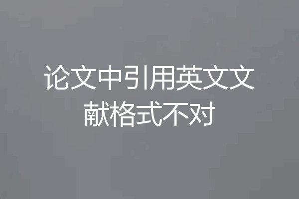 论文中引用英文文献格式不对