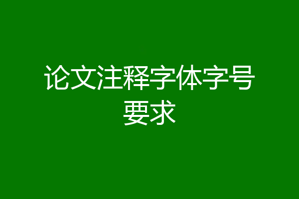 论文注释字体字号要求
